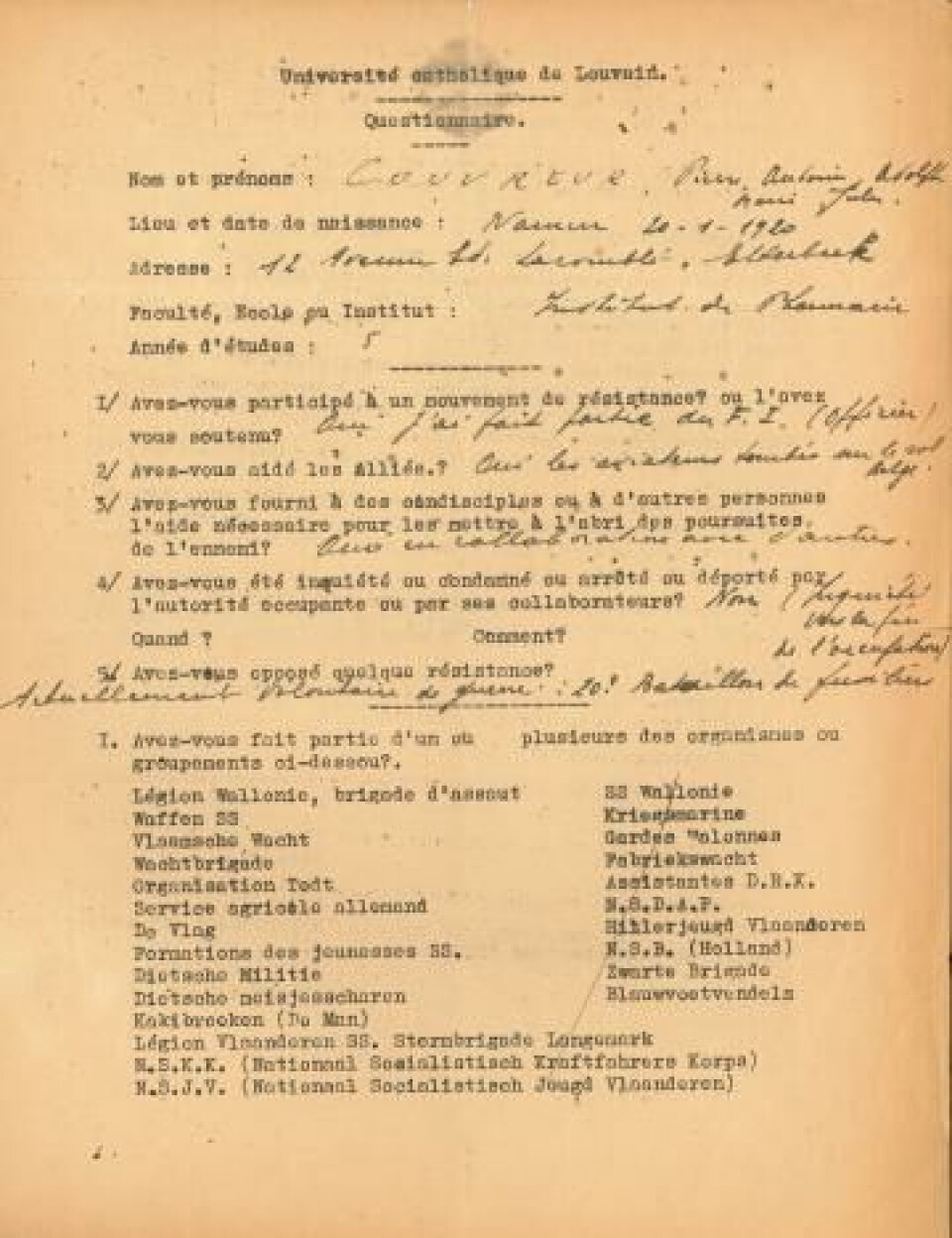 Collaboratie en verzet aan de KU Leuven