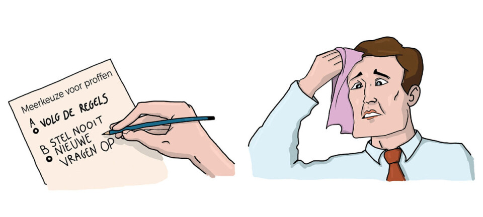 Proffen lappen examenreglement aan hun laars