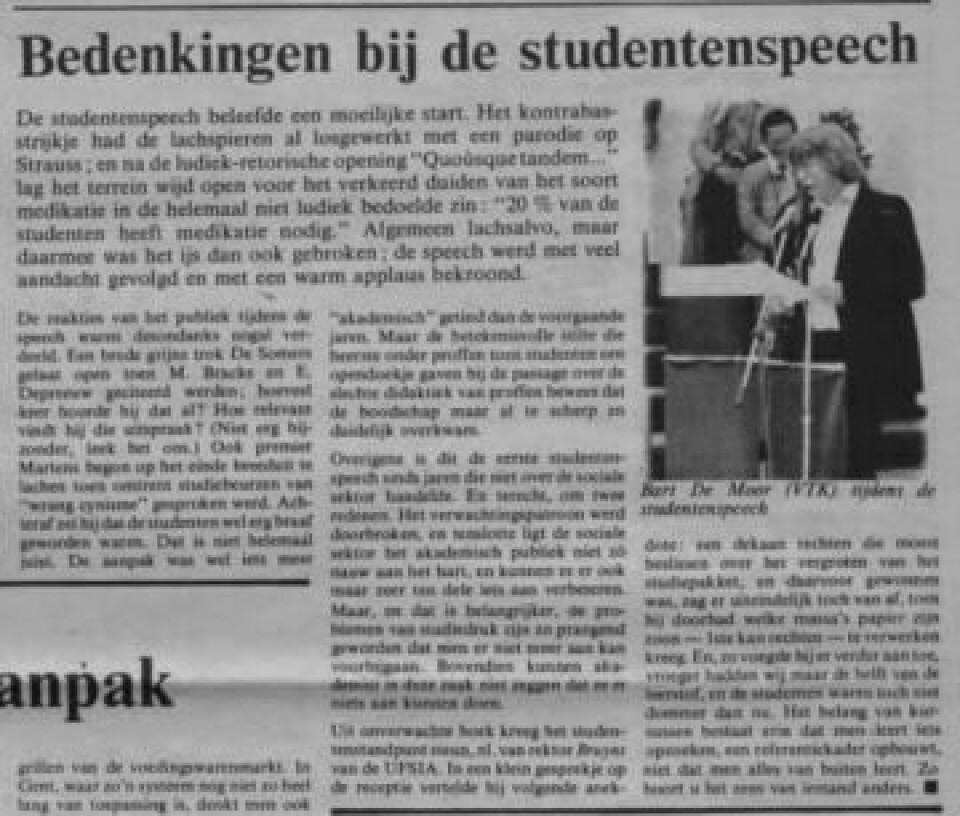 Er was eens … de studentenspeech