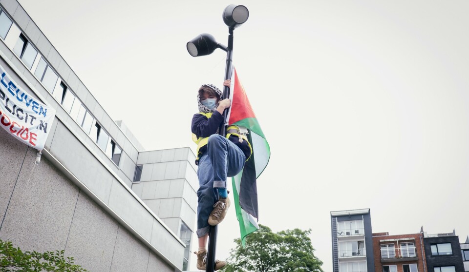De Palestijnse vlag wappert al een week op de rechtenfaculteit.