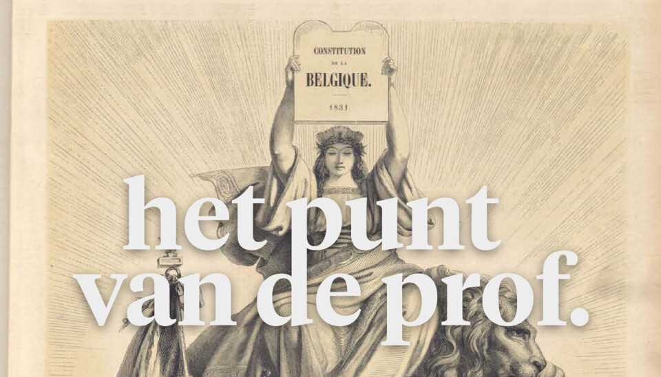 Schets uit een uitgave van de Belgische Grondwet in 1852.